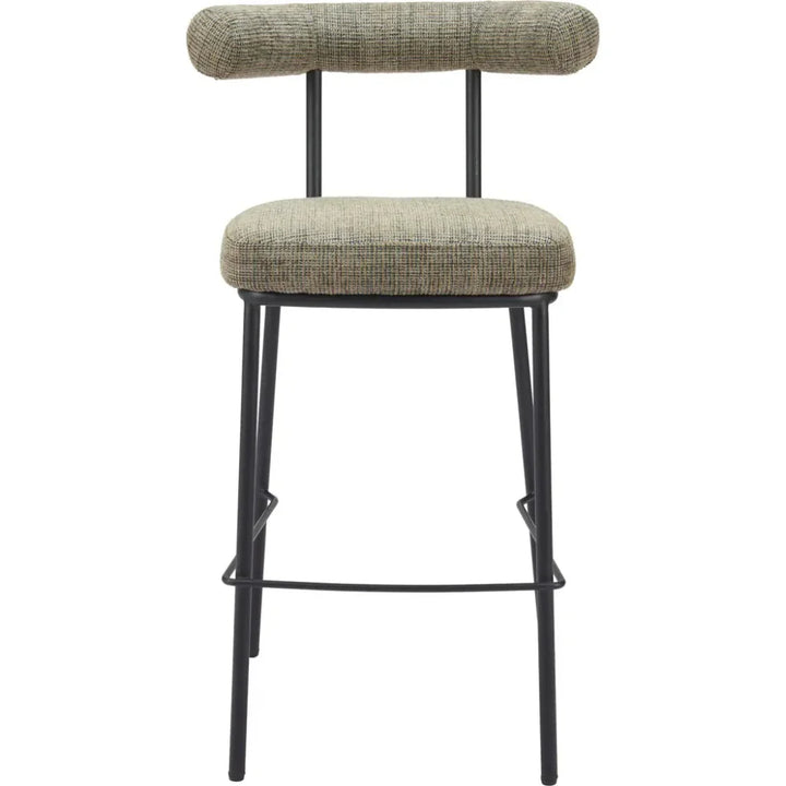 Kede Steel Green Tweed Barstool - LOOMLAN - Zuo Modern - Bar Stools