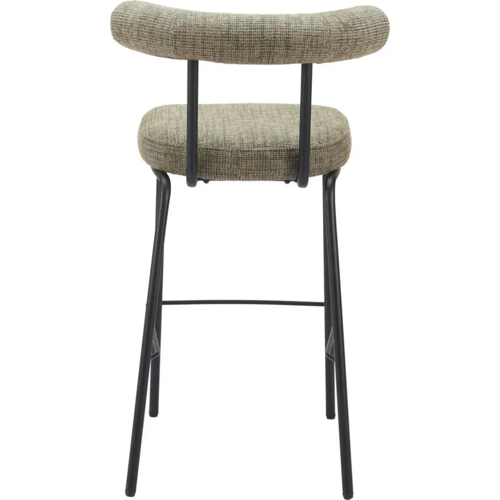 Kede Steel Green Tweed Barstool - LOOMLAN - Zuo Modern - Bar Stools