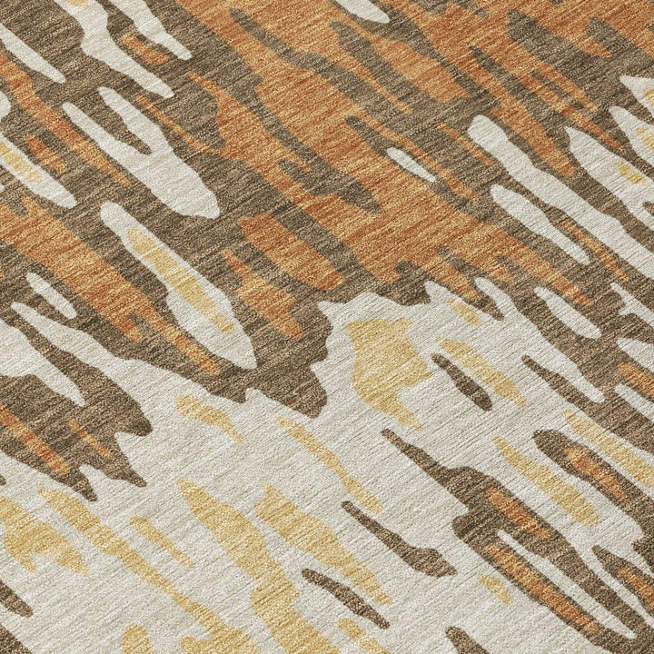 Ken Orange Washable Indoor-Outdoor Rug-Outdoor Rugs-LOOMLAN Rugs-LOOMLAN