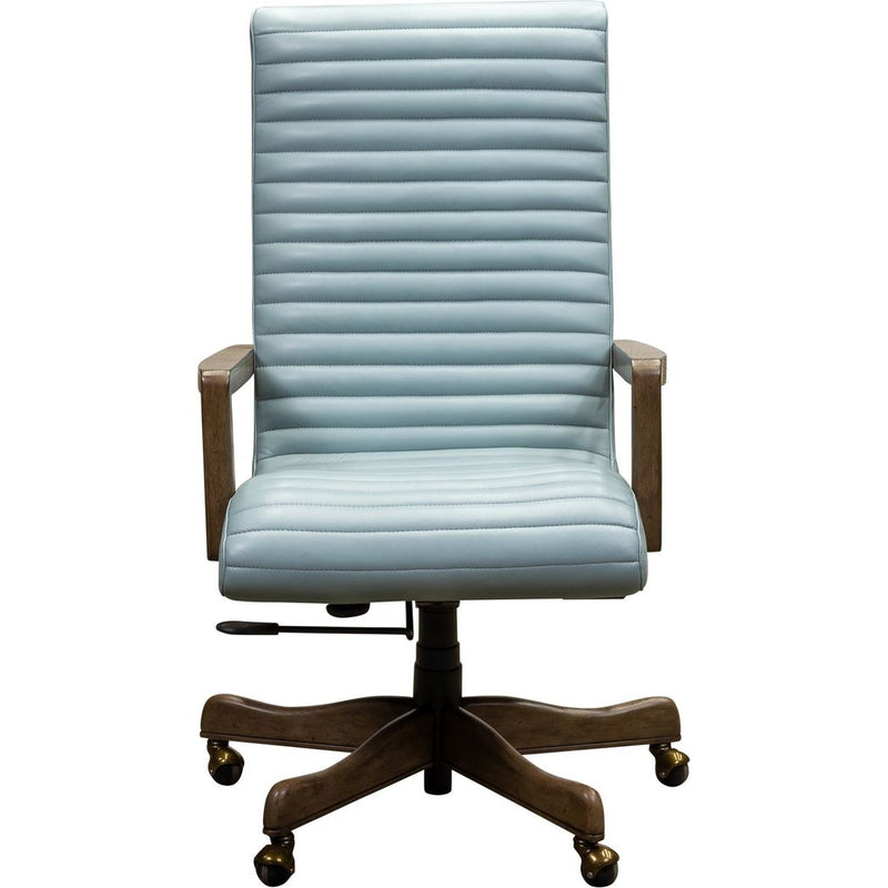 Kenan Leather Executive Swivel Chair-Office Chairs-Olivia + Quinn-LOOMLAN