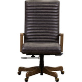 Kenan Leather Executive Swivel Chair-Office Chairs-Olivia + Quinn-LOOMLAN