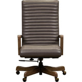 Kenan Leather Executive Swivel Chair-Office Chairs-Olivia + Quinn-LOOMLAN