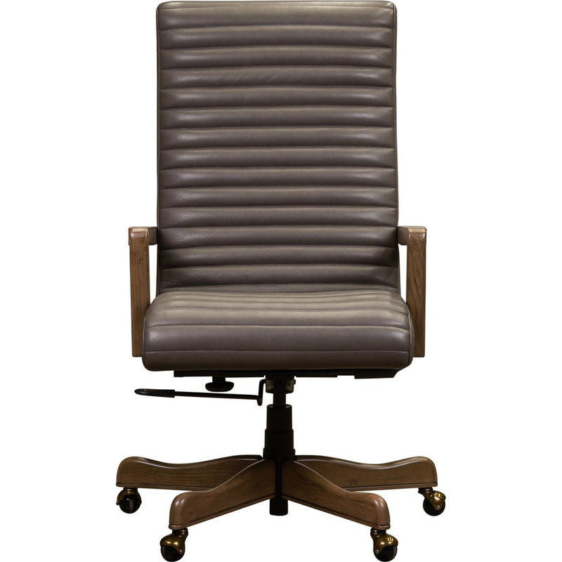 Kenan Leather Executive Swivel Chair-Office Chairs-Olivia + Quinn-LOOMLAN