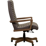 Kenan Leather Executive Swivel Chair-Office Chairs-Olivia + Quinn-LOOMLAN