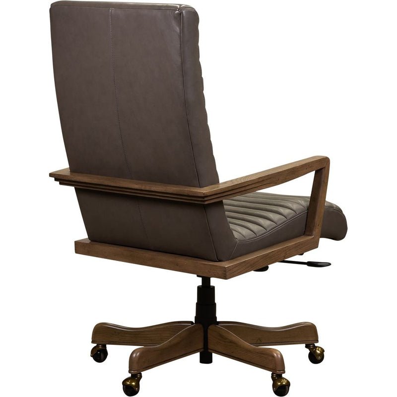 Kenan Leather Executive Swivel Chair-Office Chairs-Olivia + Quinn-LOOMLAN