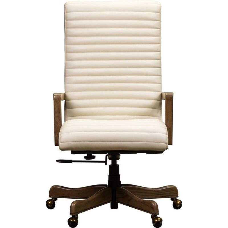 Kenan Leather Executive Swivel Chair-Office Chairs-Olivia + Quinn-LOOMLAN