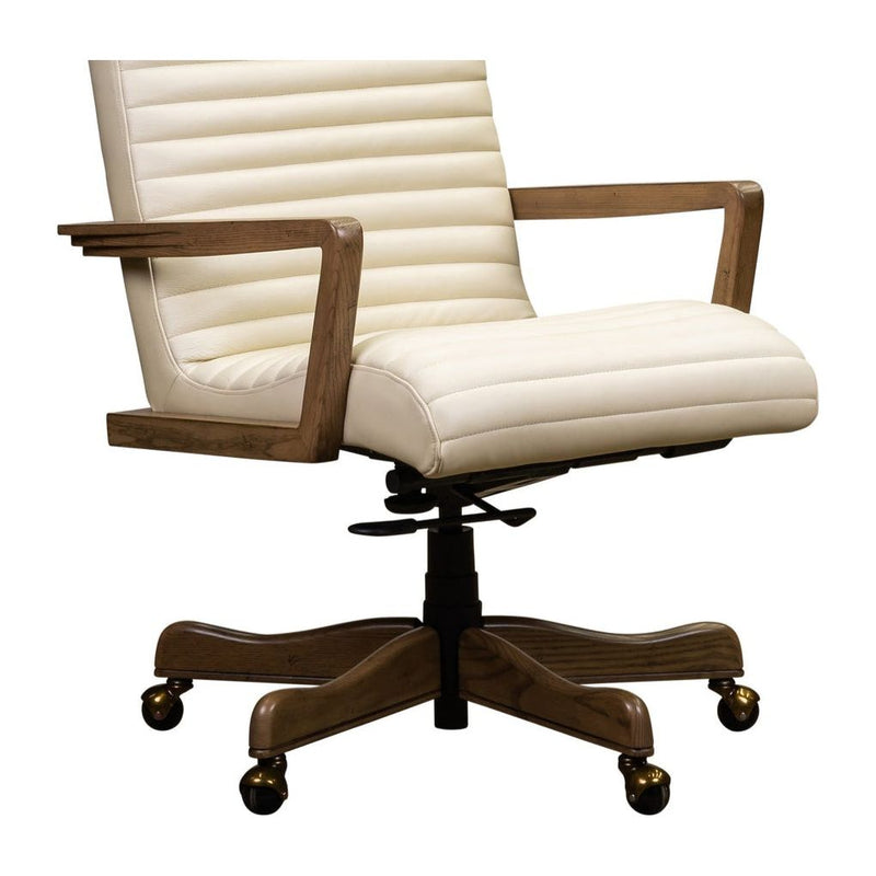 Kenan Leather Executive Swivel Chair-Office Chairs-Olivia + Quinn-LOOMLAN