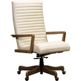 Kenan Leather Executive Swivel Chair-Office Chairs-Olivia + Quinn-Ashland Pearl-LOOMLAN