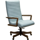 Kenan Leather Executive Swivel Chair-Office Chairs-Olivia + Quinn-Murphy Sky-LOOMLAN