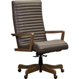 Kenan Leather Executive Swivel Chair-Office Chairs-Olivia + Quinn-Winsome Fudge-LOOMLAN