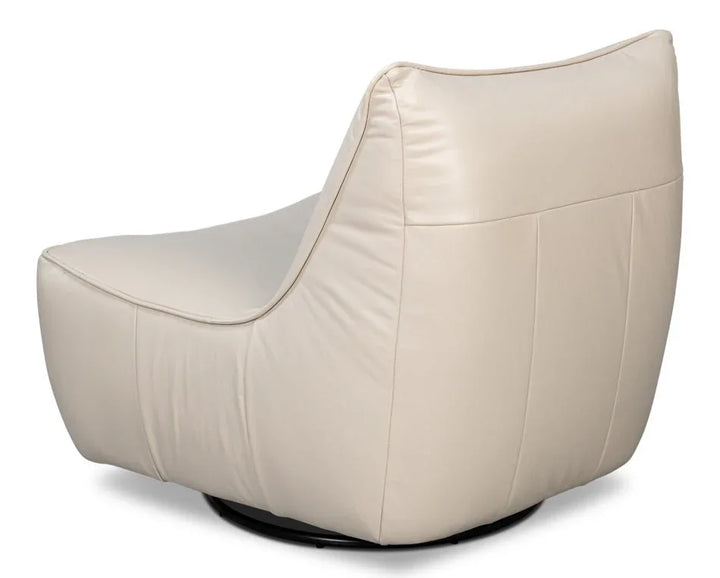 Kennett Leather Swivel Chair - LOOMLAN - Sarreid - Club Chairs