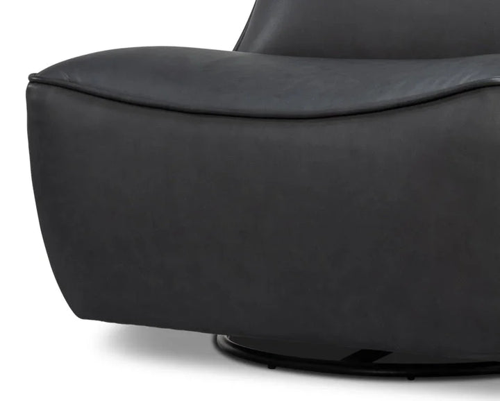 Kennett Leather Swivel Chair - LOOMLAN - Sarreid - Club Chairs