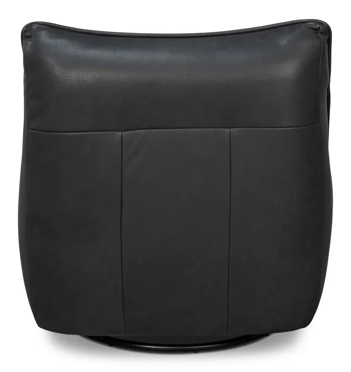 Kennett Leather Swivel Chair - LOOMLAN - Sarreid - Club Chairs