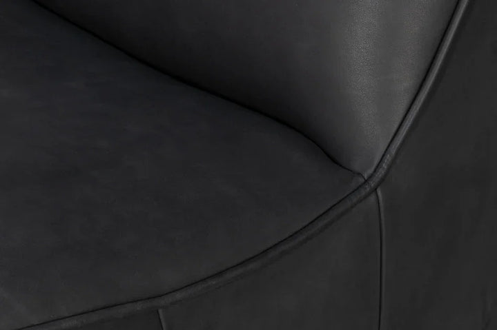 Kennett Leather Swivel Chair - LOOMLAN - Sarreid - Club Chairs