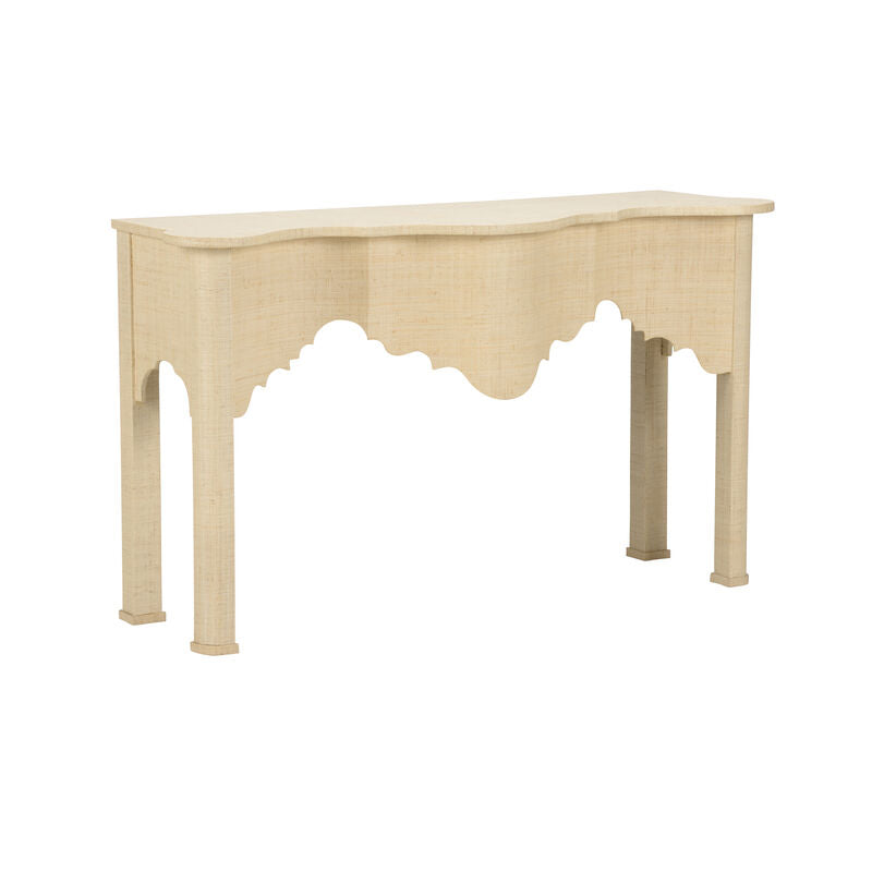 Kensington Raffia Wrapped Classic Console Table-Console Tables-Chelsea House-Natural-LOOMLAN