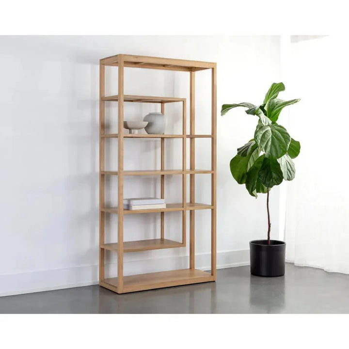 Kenzie Wooden Modern Etagere-Etageres-SUNPAN-LOOMLAN