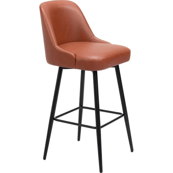 Keppel Swivel Barstool Brown - LOOMLAN - Zuo Modern - Bar Stools