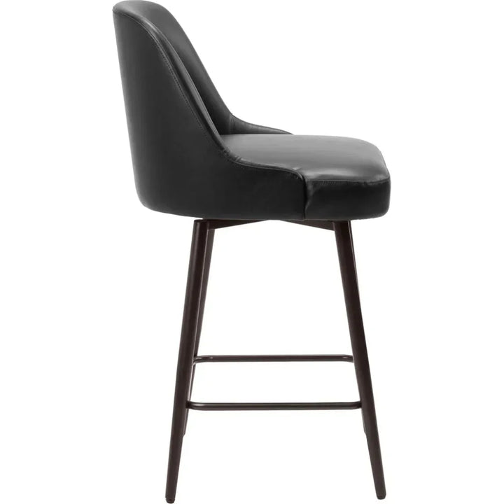 Keppel Swivel Counter Stool Black & Bronze - LOOMLAN - Zuo Modern - Counter Stools