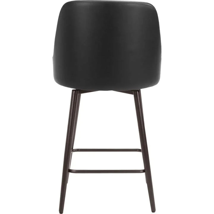 Keppel Swivel Counter Stool Black & Bronze - LOOMLAN - Zuo Modern - Counter Stools