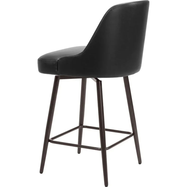 Keppel Swivel Counter Stool Black & Bronze - LOOMLAN - Zuo Modern - Counter Stools