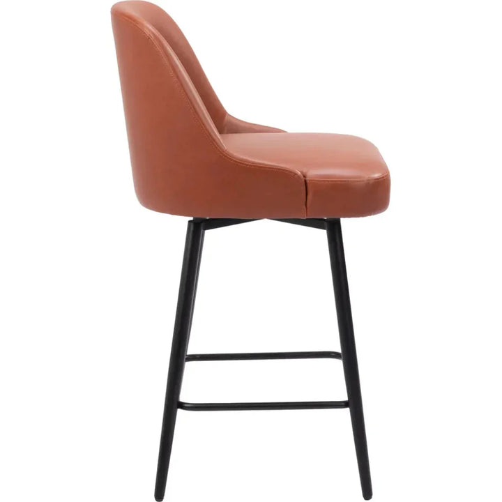 Keppel Swivel Counter Stool Brown - LOOMLAN - Zuo Modern - Counter Stools