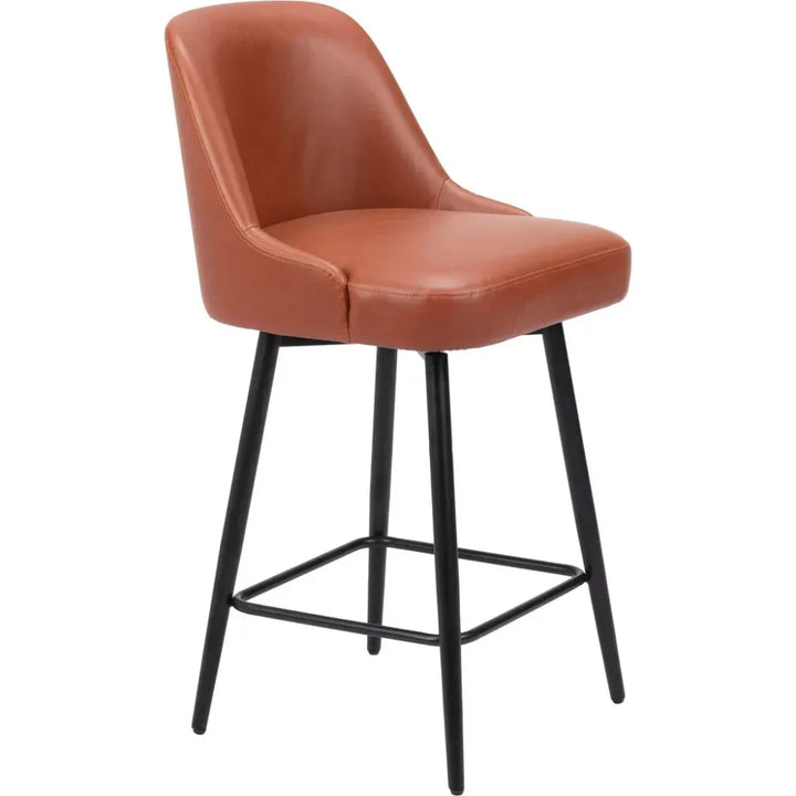 Keppel Swivel Counter Stool Brown - LOOMLAN - Zuo Modern - Counter Stools