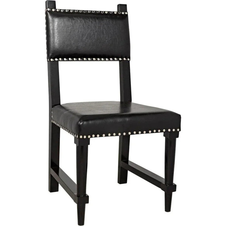 Kerouac Leather Armless Dining Chair - LOOMLAN - Noir - Dining Chairs