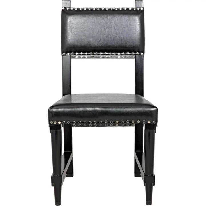 Kerouac Leather Armless Dining Chair - LOOMLAN - Noir - Dining Chairs