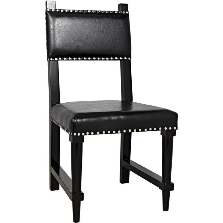 Kerouac Leather Armless Dining Chair - LOOMLAN - Noir - Dining Chairs