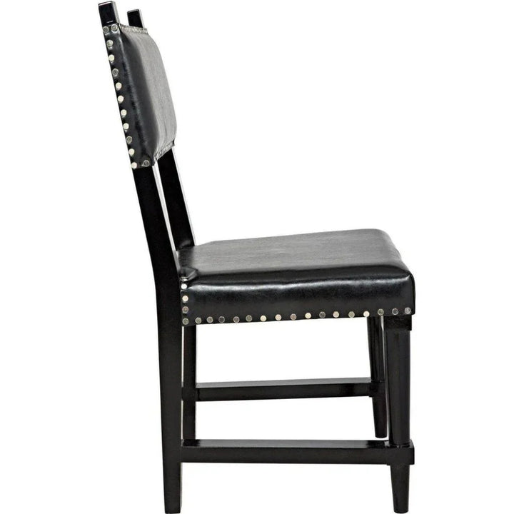 Kerouac Leather Armless Dining Chair - LOOMLAN - Noir - Dining Chairs