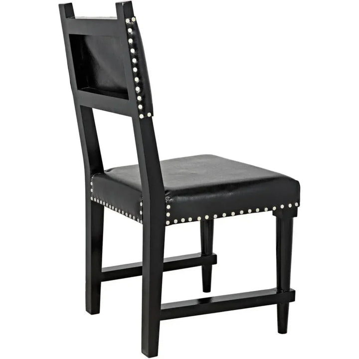 Kerouac Leather Armless Dining Chair - LOOMLAN - Noir - Dining Chairs