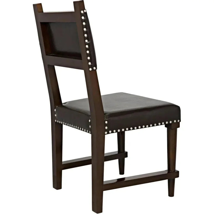 Kerouac Leather Armless Dining Chair - LOOMLAN - Noir - Dining Chairs