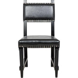 Kerouac Leather Armless Dining Chair-Dining Chairs-Noir-LOOMLAN