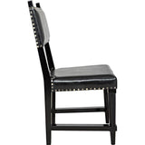 Kerouac Leather Armless Dining Chair-Dining Chairs-Noir-LOOMLAN