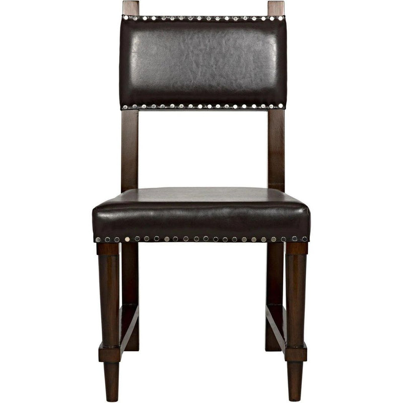 Kerouac Leather Armless Dining Chair-Dining Chairs-Noir-LOOMLAN