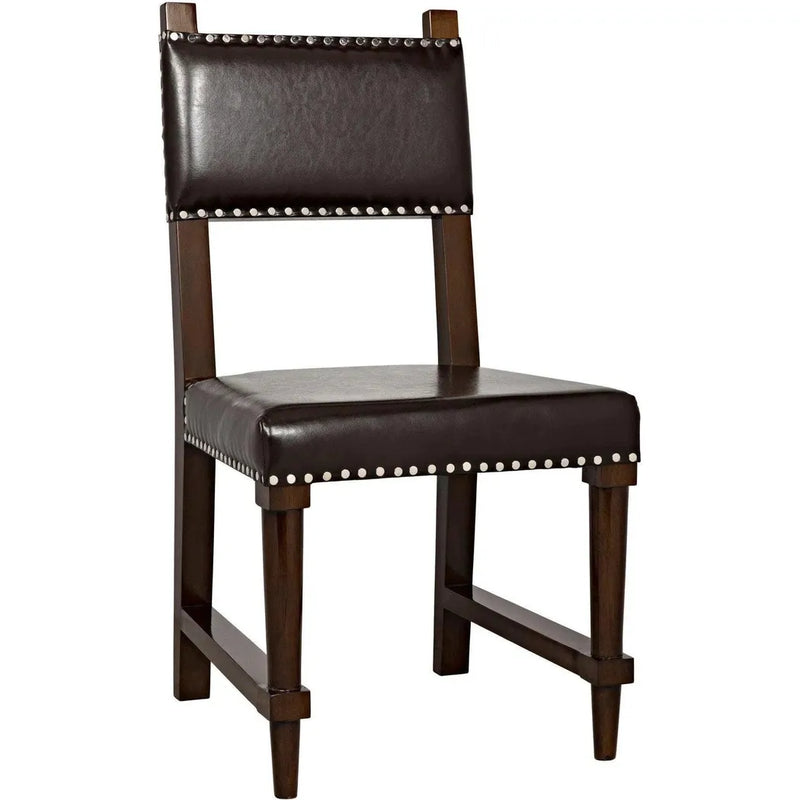 Kerouac Leather Armless Dining Chair-Dining Chairs-Noir-LOOMLAN