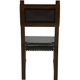 Kerouac Leather Armless Dining Chair-Dining Chairs-Noir-LOOMLAN