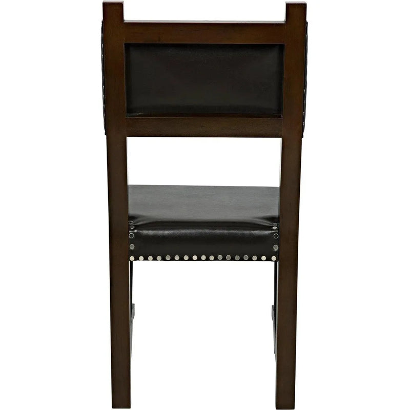 Kerouac Leather Armless Dining Chair-Dining Chairs-Noir-LOOMLAN