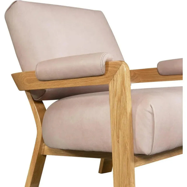 Kervella Full Aniline Nubuck Leather Accent Chair - LOOMLAN - One For Victory - Accent Chairs