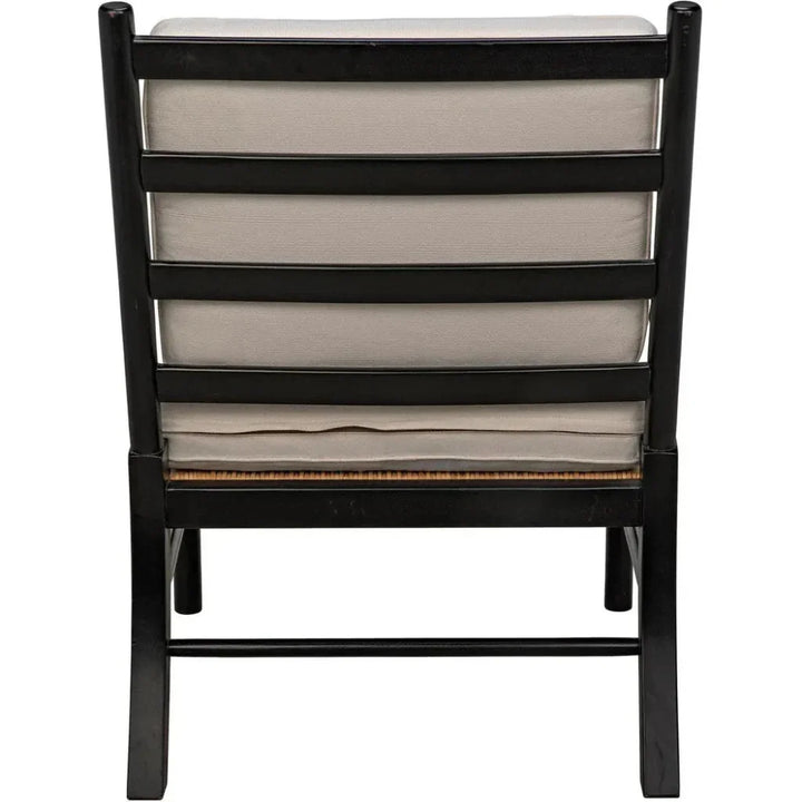 Kevin Wood and Rattan Black Arm Chair - LOOMLAN - Noir - Accent Chairs