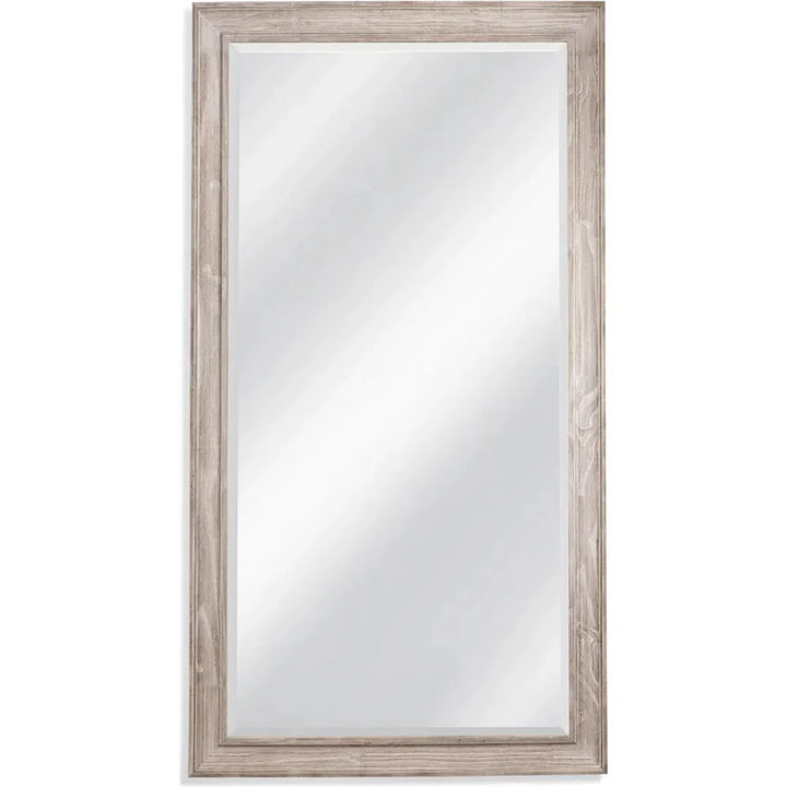 Kibbe Wood Brown Vertical Floor Mirror-Floor Mirrors-Bassett Mirror-LOOMLAN