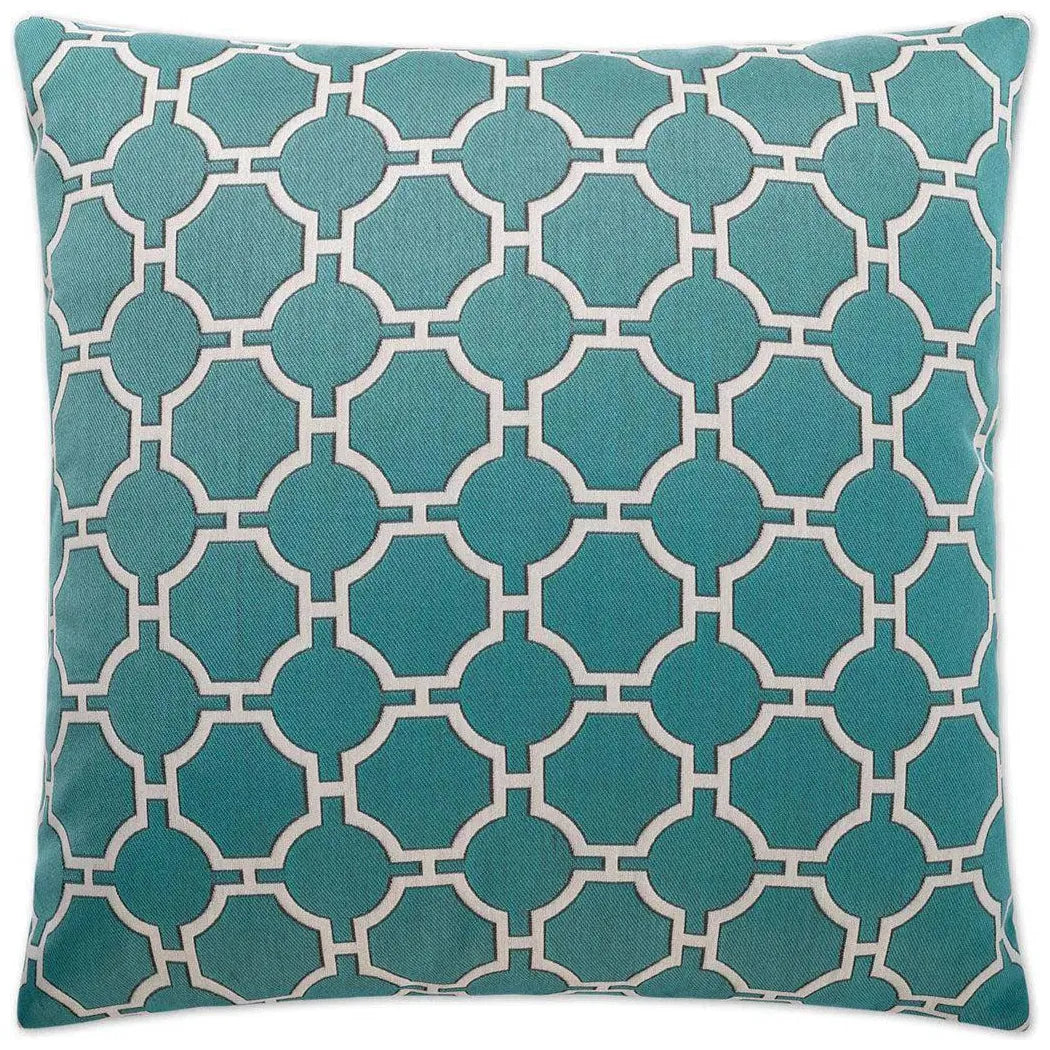 Kinder Turquoise Throw Pillow With Insert