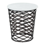 King Side Table White & Antique Black Side Tables LOOMLAN By Zuo Modern