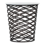King Side Table White & Antique Black Side Tables LOOMLAN By Zuo Modern