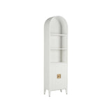 King Tower White Bar Cabinet-Home Bar Cabinets-Chelsea House-LOOMLAN