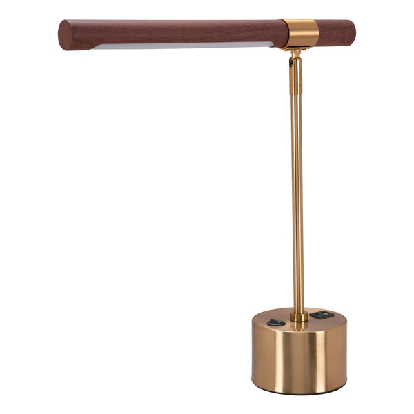 Kippy Table Lamp Brown & Brass Table Lamps LOOMLAN By Zuo Modern