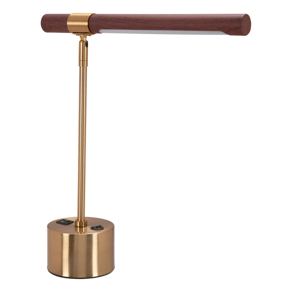 Kippy Table Lamp Brown & Brass Table Lamps LOOMLAN By Zuo Modern