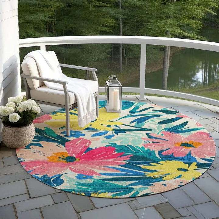 Knottia Pink Washable Indoor - Outdoor Rug - LOOMLAN - LOOMLAN Rugs - Outdoor Rugs