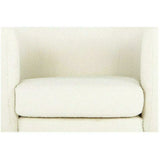 Koba Boucle Sheepskin White Sherpa Round Bucket Accent Chair Club Chairs LOOMLAN By Moe's Home