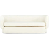 84" Koba Boucle Sheepskin White Sherpa Contemporary Barrel Sofa Sofas & Loveseats LOOMLAN By Moe's Home